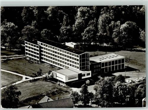 Aulendorf Fliegeraufnahme Städt. Parksanatorium Rückseite mit Abschürfungen bzw Kleberesten