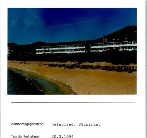 Helgoland Südstrand Foto montiert auf Karton