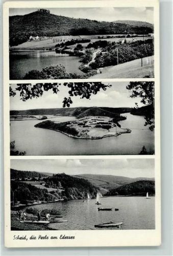 Scheid Edersee Rückseite mit Abschürfungen bzw Kleberesten
