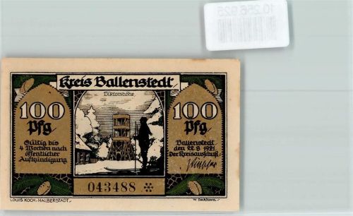 Ballenstedt Notgeld 1 Mark Viktorshöhe
