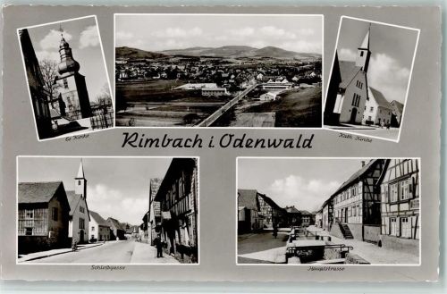 Rimbach Evangel. Kirche Gesamtansicht Kath. Kirche Schloßgasse Hauptstraße