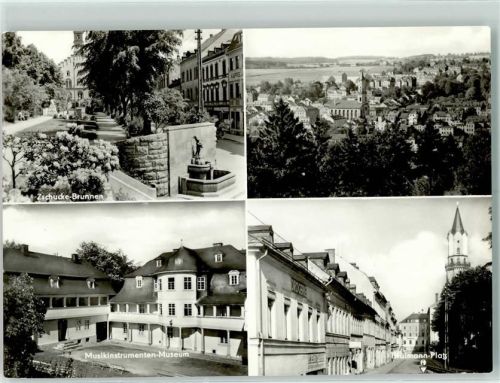 Markneukirchen Zschucke-Brunnen Musikinstrumenten-Museum Thälmann-Platz