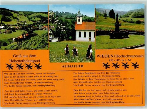 Wieden Brunnen Schwarzwälderinnen in Tracht Heimatlied