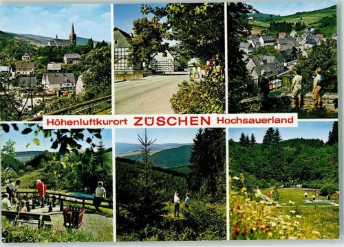 59955 W5788 Züschen , Westf - Rückseite mit Abschürfungen bzw Kleberesten Fachwerkhäuser Schach
