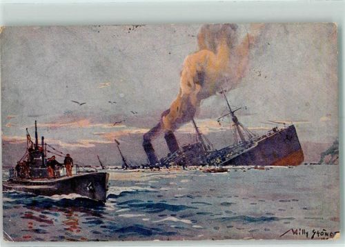 1917 U-Boot Spende 1917 Versenkung eines Truppentransportdampfers
