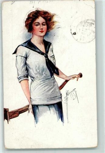 1917 Frau im Matrosenkleid AK