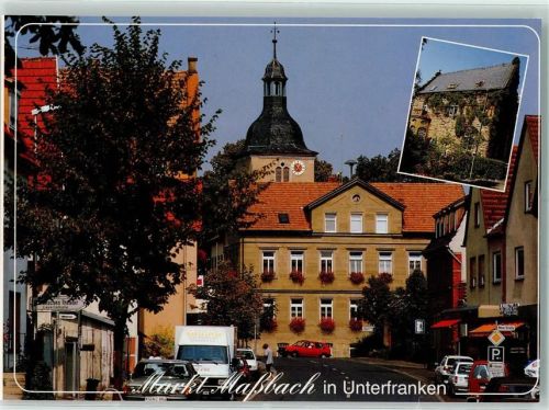 97711 W8734 Maßbach - Rückseite mit Abschürfungen bzw Kleberesten Markt