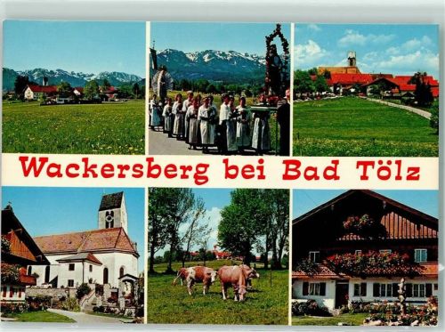 Wackersberg Rückseite mit Abschürfungen bzw Kleberesten Prozession