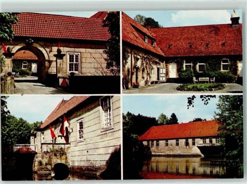 Tecklenburg Rückseite mit Abschürfungen bzw Kleberesten Wasserschloss Haus Marck