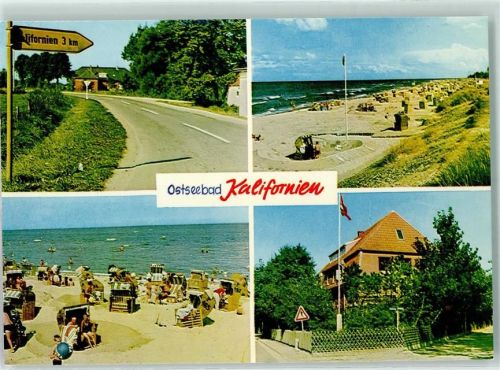 Kalifornien Rückseite mit Abschürfungen bzw Kleberesten