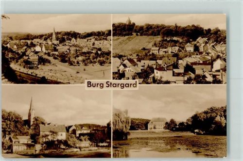 Burg Stargard Rückseite mit Abschürfungen bzw Kleberesten