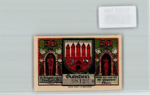 Zerbst Notgeld 50 Pfennig Akensches Tor
