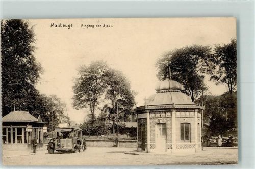 Maubeuge 1916 Tram Straßenbahn AK