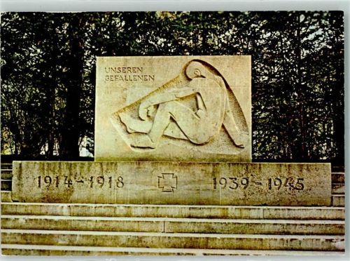 Anderten Rückseite mit Abschürfungen bzw Kleberesten Ehrenmal am Bach