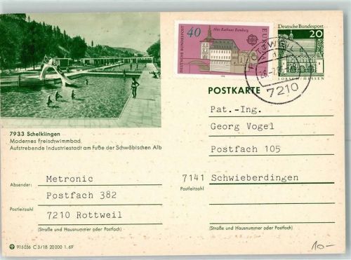Schelklingen Schwimmbad Postkarte