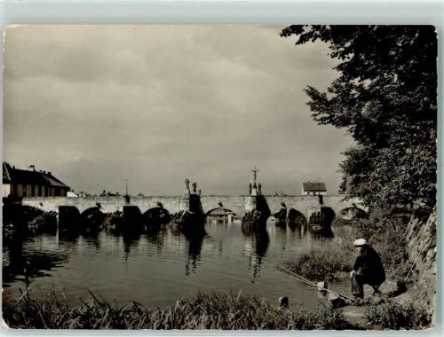 Pisek Brücke Angler