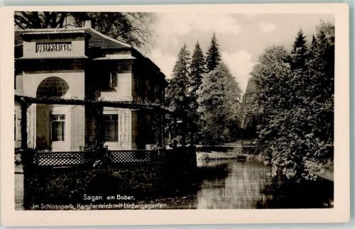 Sagan 1939 Schloßpark Karpfenteich