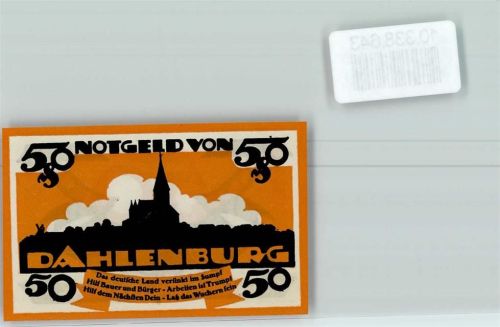 Dahlenburg 50 Pfennig Notgeld Spar- und Darlehnskasse