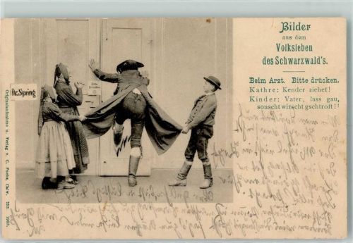 Beim Arzt Verlag Fuchs Nr. 253 AK Volksleben Schwarzwald 1904