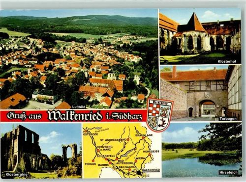 Walkenried Klosterruine Hirseteich Klosterhof Torbogen Fliegeraufnahme