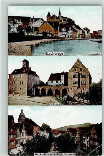 Eschwege Schloss Marktplatz und Kriegerdenkmal