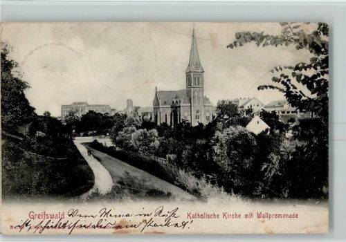 Greifswald 1906 Kath. Kirche Wallpromenade
