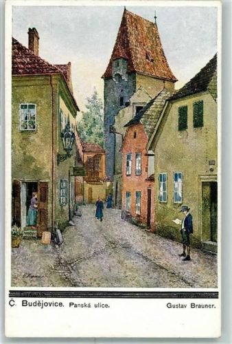 Ceske Budejovice Gasse sign. G. Brauner