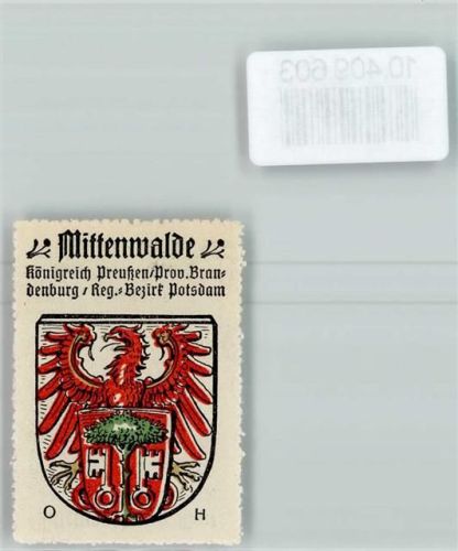 Mittenwalde Vignette Wappen Kaffee Hag ca 1920-1940