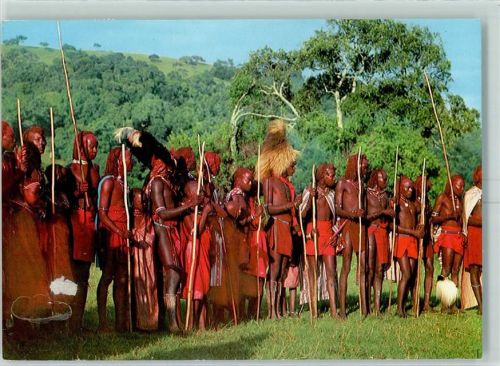 Mombasa 1990 Tracht Masai Ort lt. Stempel
