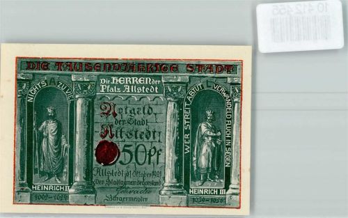 06542 O4702 Allstedt - Notgeld Schloß Allstedt