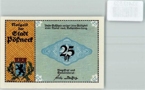 Pößneck Notgeld Rotationsdruckmaschine