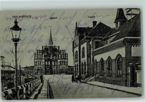 Neu Skalmierschütz 1918 Bahnhof Postamt