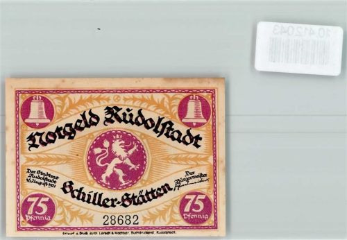 Rudolstadt Notgeld Schiller's Wohnung 1788