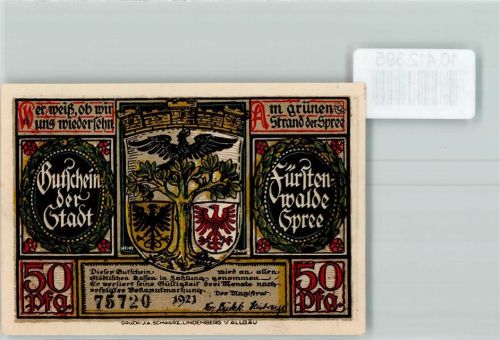 Fürstenwalde Notgeld Plünderung Soldaten