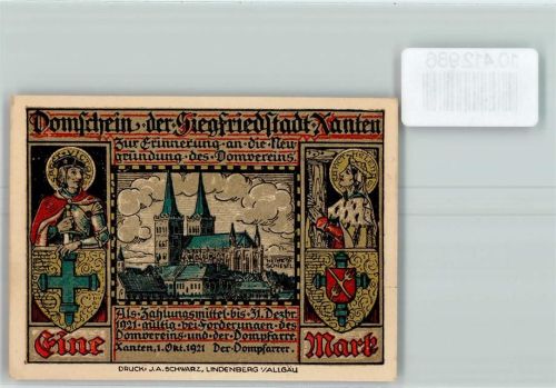 Xanten Notgeld Scherenschnitt