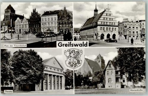 Greifswald Platz der Freundschaft Theater Marienkirche Rathaus