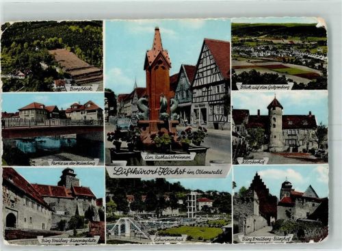 Höchst Rathausbrunnen Burg Breuberg Schwimmbad Klosterhof