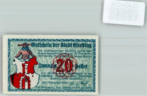 Eferding Notgeld Gutschein Zwanzig Heller