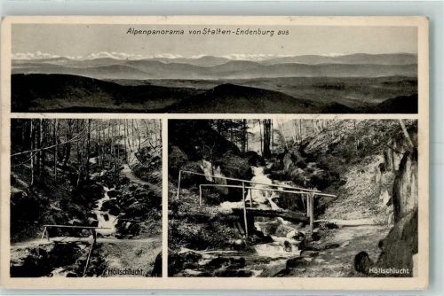 79585 W7853 Endenburg - Höllschlucht Wasserfall Brücke Alpenpanorama