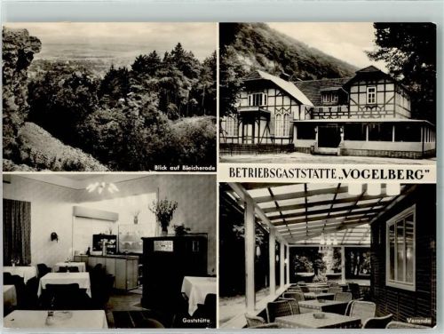 99752 O5502 Bleicherode - Gasthaus Vogelberg des VEB Energieversorgung Erfurt Gastraum Terrasse