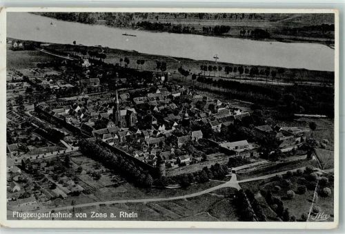 Zons Rhein Fliegeraufnahme