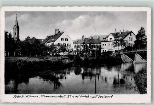 Ebermannstadt Wiesentbrücke mit Postamt