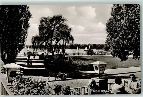 Tegel Tegler See Segelboote Gasthausterrasse Fahrrad