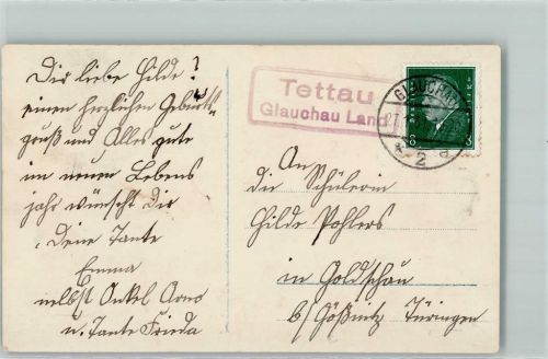 08393 O9611 Tettau b Glauchau - Landpoststempel Glauchau Land