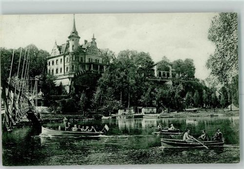 Grimma Gattersborg Schloss Brücke Ruderboote Schloss Fahne
