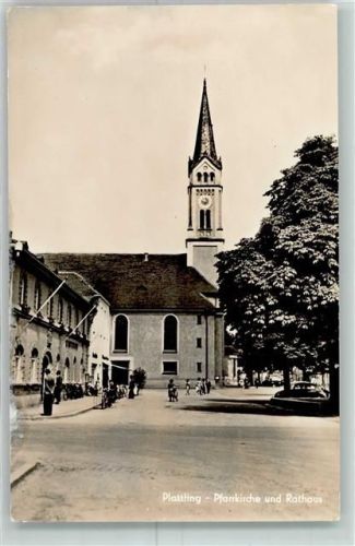 Plattling Pfarrkirche Rathaus Fahrrad Kastanie