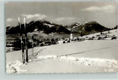 87549 W8977 Rettenberg , Oberallgäu - Kirche Skier Allgäuer Alpen Wnter