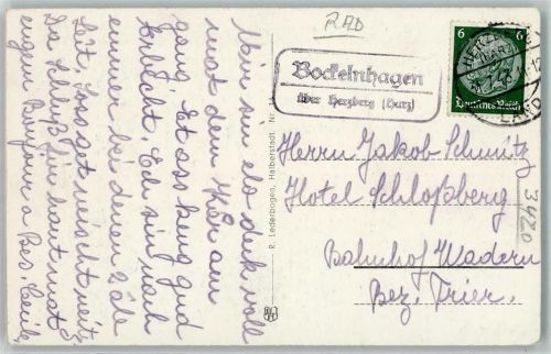 Bockelnhagen Landpoststempel über Herzberg Harz