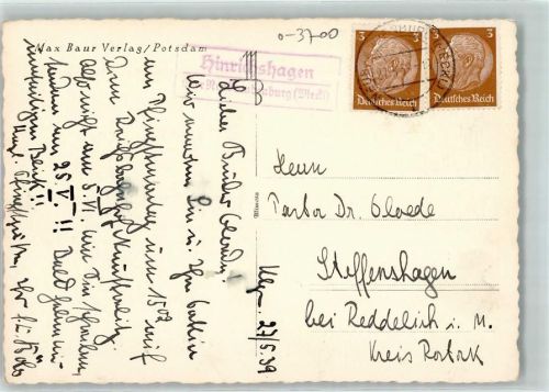 17192 O2061 Hinrichshagen b Waren - Landpoststempel