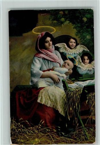 Serie 282-1 Engelköpfe - Christkind mit Heiligenschein 1912 AK